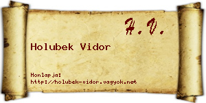 Holubek Vidor névjegykártya